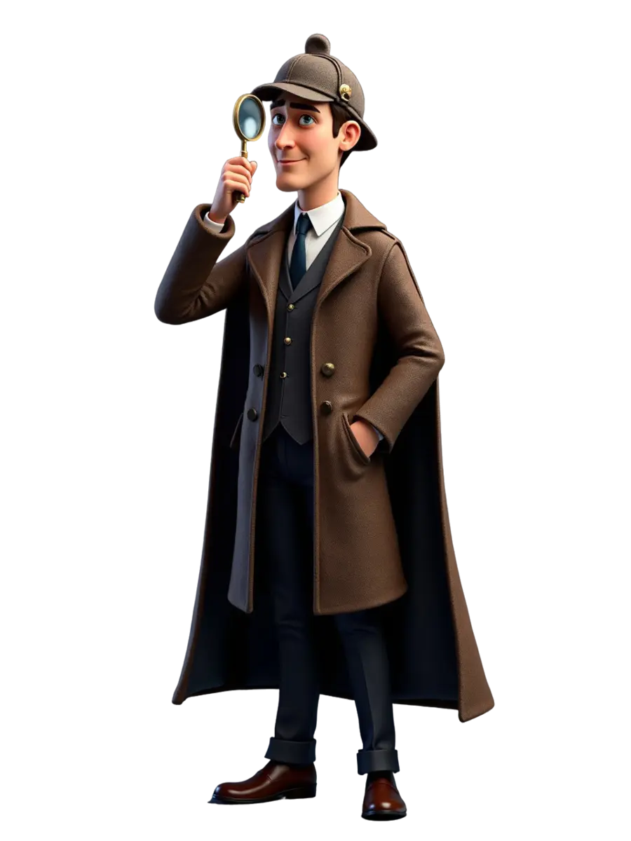 Sherlock Holmes investigating a case in Victorian London
